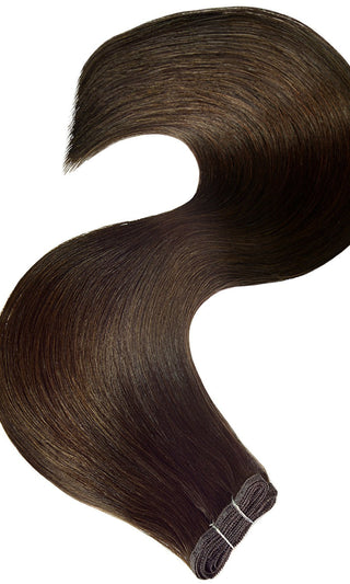 PRO DELUXE LINE Chocolate Roast Brown Flat Weft Hair Extensions