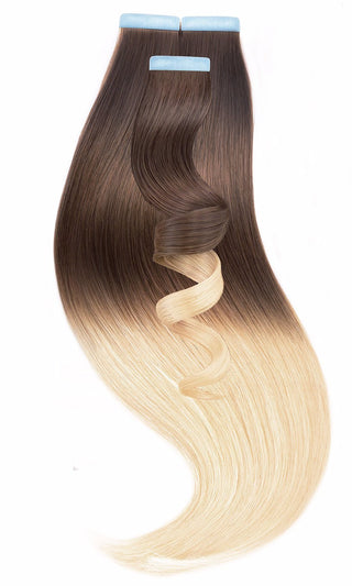 PRO DELUXE LINE OMBRÉ Chocolate Roast Brown & Pearl Blond Tape-in Extensions