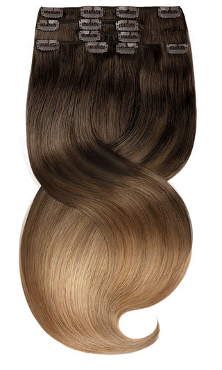 CLIP-IN EXTENSIONS LUXURY  OMBRÉ BALAYAGE Chocolate Roast Brown & Salty Caramel