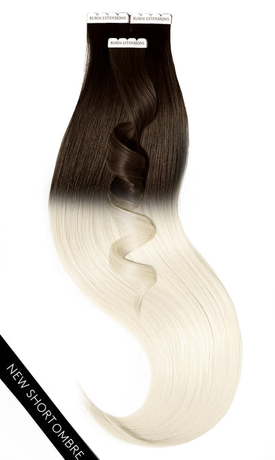PRO DELUXE LINE OMBRÉ Tape-in Hair Extensions Espresso Black & Pearl Blonde Hair Extensions Australia