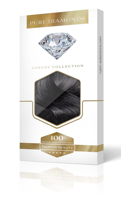 PURE DIAMONDS LINE Jet Black Clip-In Extensions - 100% Remy Human Hair